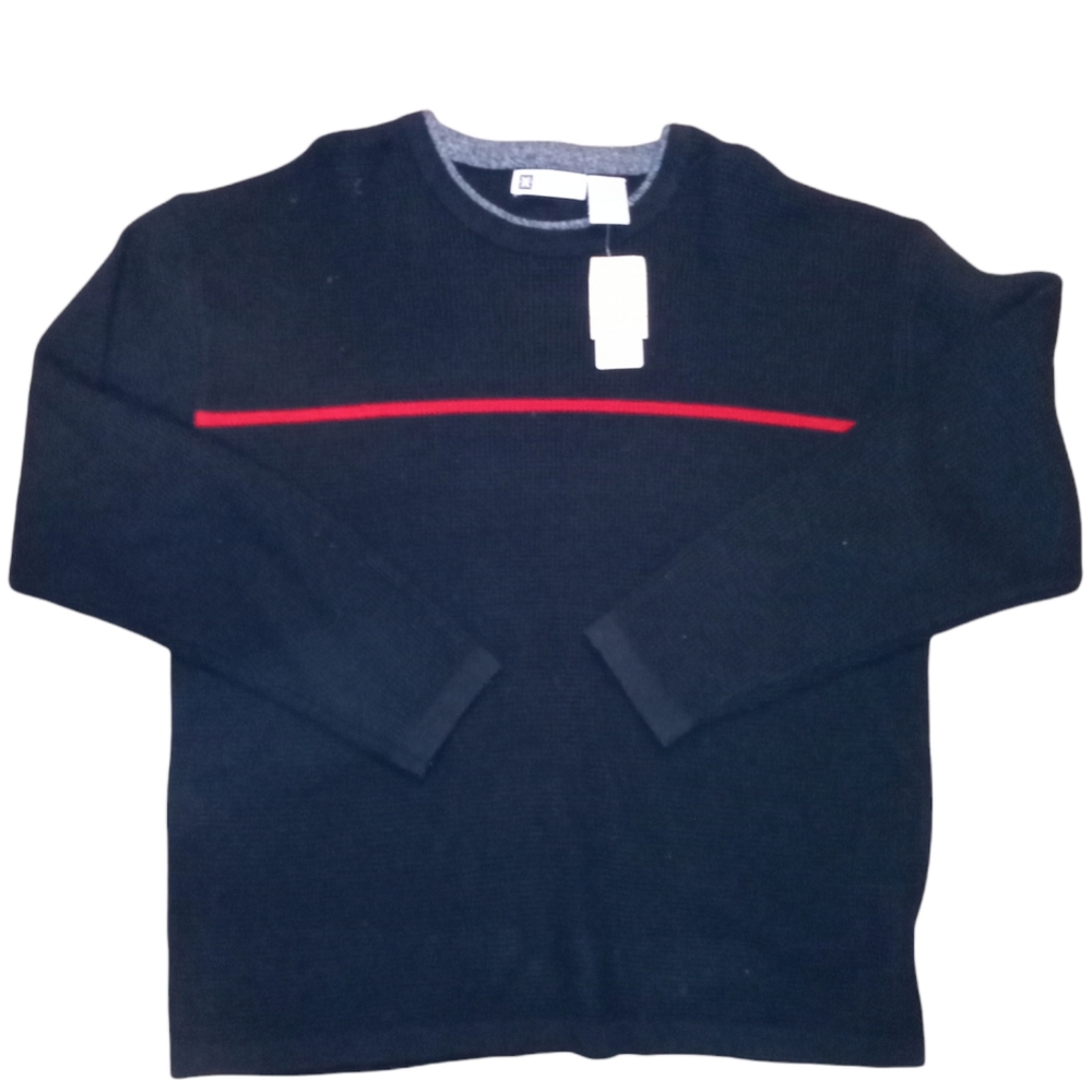 Vintage w/ Tag Men's XL Black JC Penneys Xtreme Waffle Knit Sweater
